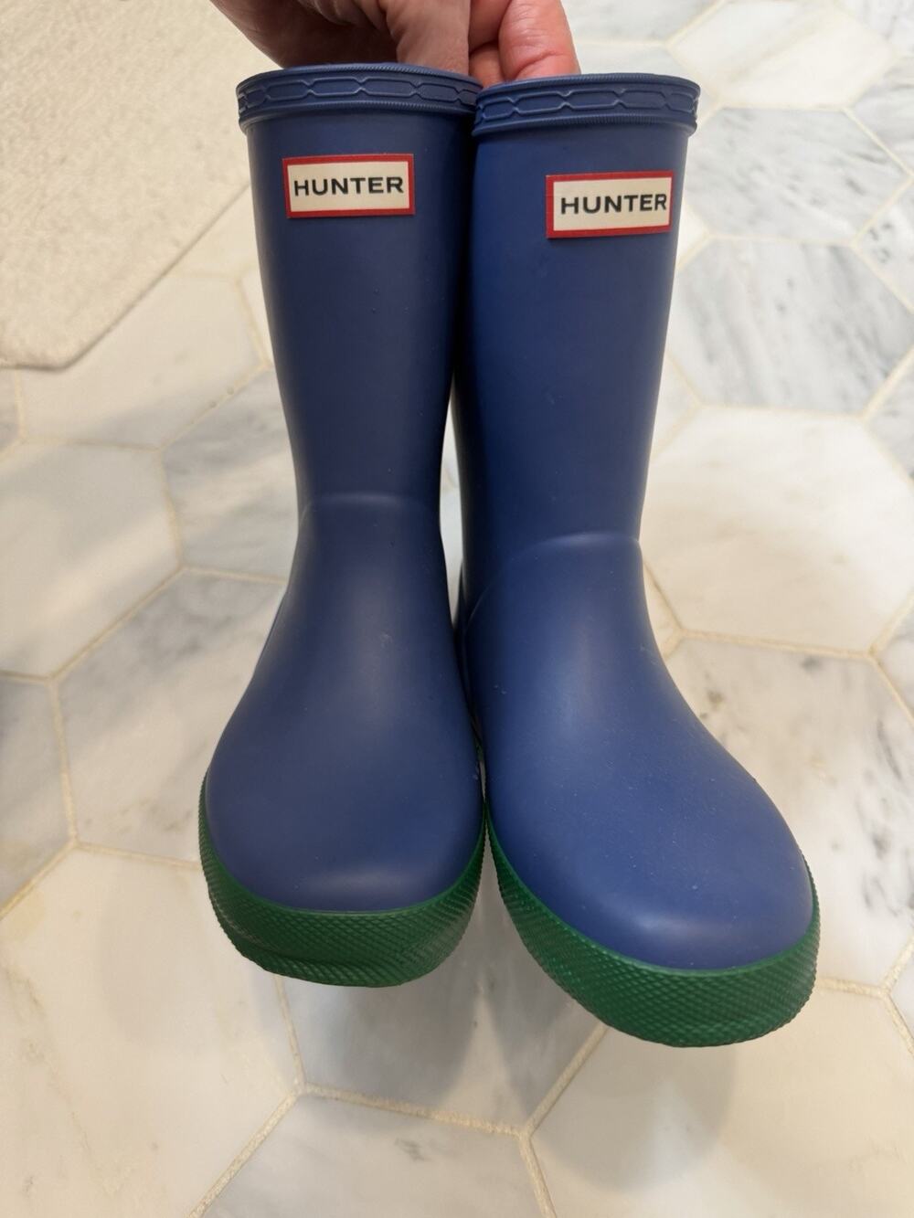 Hunter Kids Rain Boots Blue Sz 12
